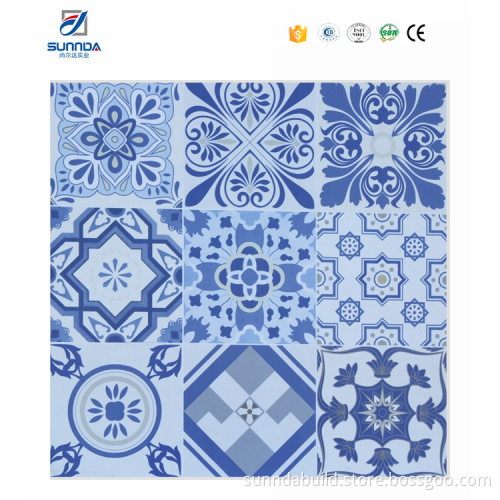 Sunnda blue flower bathroom backsplash mediterranean tiles